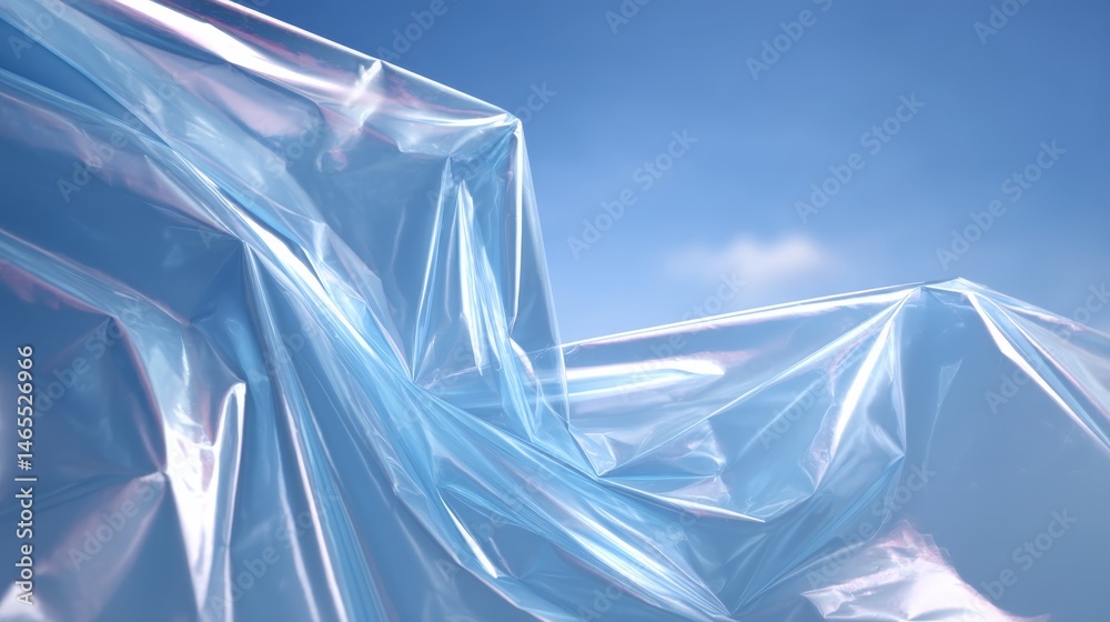 Fototapete translucent vinyl sheet displays subtle crinkles against a white background, offering a modern and v
