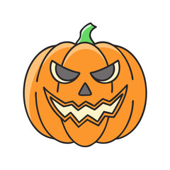 Halloween pumpkin jack o lantern spooky scary october autumn holiday celebration season design vector