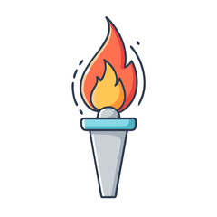 Illustration of olympic torch flame fire competition symbol sport light vector design element icon graphic