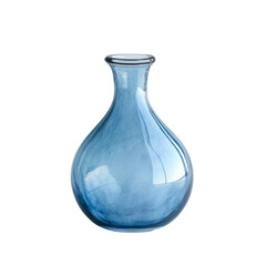 Elegant blue glass vase displaying artistry home still life isolated on transparent background