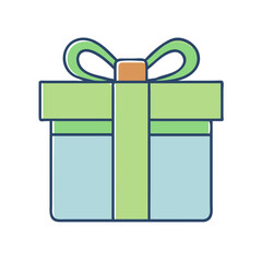 Gift box present birthday christmas holiday celebration surprise ribbon bow package vector design