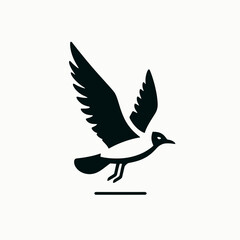 Obraz premium Seagul Silhouettes in black on a white background 