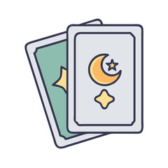 Tarot cards reading illustration, fortune telling cards, magic cards, esoteric cards, occult cards