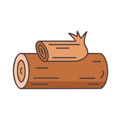 Illustration of stacked wooden logs for lumber industry and forestry products concept art