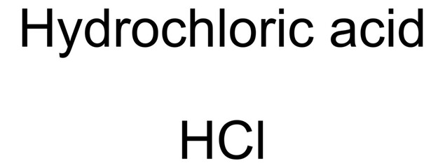 Chemical structure of hydrochloric acid, drug substance