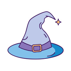 Fototapeta premium Halloween witch hat vector illustration for spooky season costume party and design needs