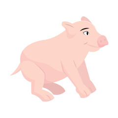 Cute pig pet. Vector