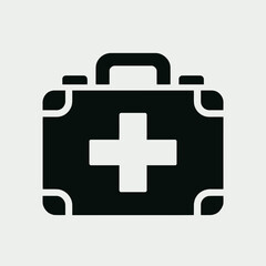 Obraz premium Firsaid Box Silhouettes in black on a white background