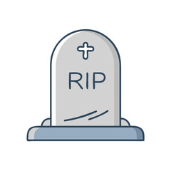 Rip gravestone tombstone memorial death cemetery funeral remembrance rest in peace headstone icon vector