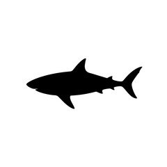 Fototapeta premium Shark Silhouettes in black on a white background