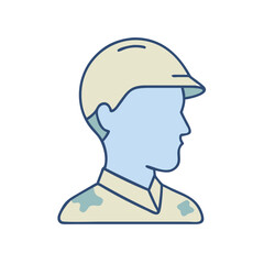 Illustration of soldier wearing helmet vector art for military personnel and army design needs