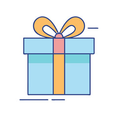 Illustration of present gift box with ribbon bow for birthday celebration special occasion holiday