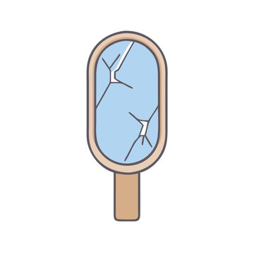 recommend clip art: Illustration of broken mirror cracked reflection fragment shattered glass handheld vanity object