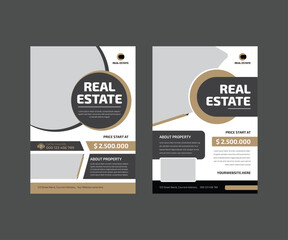 Corporate Flyer, Vector Real Estate business poster pamphlet brochure cover template