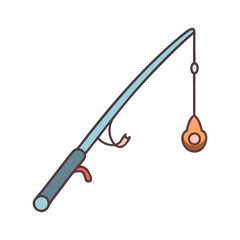 Illustration of fishing rod fishhook fishing line fishing equipment fishing gear fishing sport