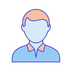 Stock vector illustration of faceless man avatar profile icon for social media and websites