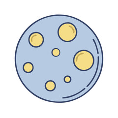 Illustration of a moon with craters, astronomy, lunar surface, celestial body, space object art