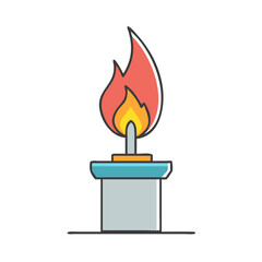 Vector illustration of flame fire burn hot light heat energy danger fuel gas torch candle bright