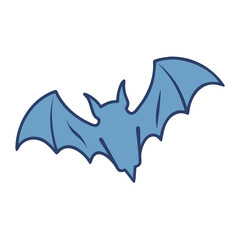Fototapeta premium Illustration of a blue bat flying, halloween bat, spooky bat, animal bat, vector bat design