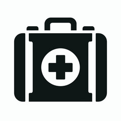 Fototapeta premium Firsaid Box Silhouettes in black on a white background 