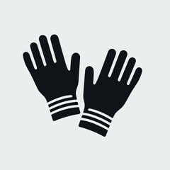 Obraz premium Gloves Silhouettes in black on a white background 