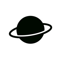  Saturn Silhouettes in black on a white background 