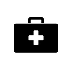 Obraz premium Firsaid Box Silhouettes in black on a white background