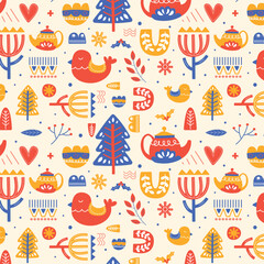 Scandinavian nordic pattern vector design illustration