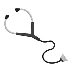Black medical stethoscope. Vector