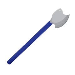Fire axe with blue handle. Vector