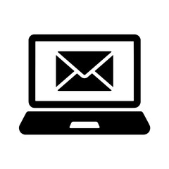  Desktop Mail Silhouettes in black on a white background