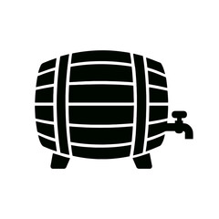  Wooden Beer Barrel Silhouettes in black on a white background