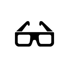  D Glasses Silhouettes in black on a white background 