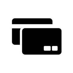  Debit  Credit Cards Silhouettes in black on a white background 
