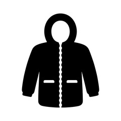  Winter Jacket Silhouettes in black on a white background