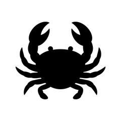  Crab Silhouettes in black on a white background 
