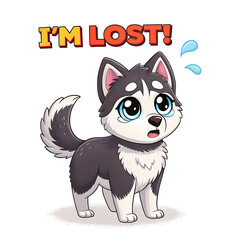 "Tears of a Lost Pup: A Heartfelt Cry from a Missing Furry Friend in a Bold Pop Art Style, Capturing the Sadness, Innocence, and Urgency of a Beloved Dog's Disappearance with Big Brown Eyes, Cartoonis