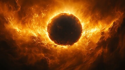 Naklejka premium Solar Eclipse Fiery high resolution hd photo