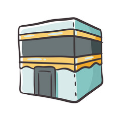kaaba icon, kaaba vector illustration-simple illustration of kaaba, perfect for kaaba logos and icons