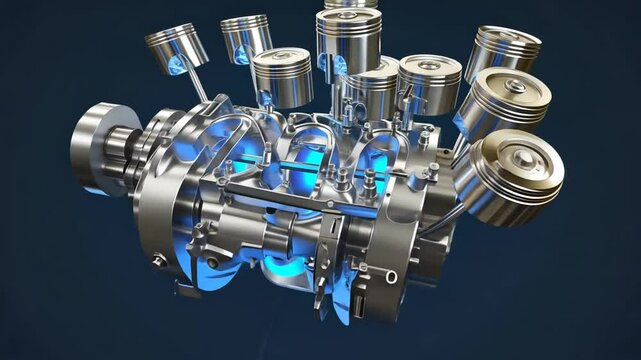 Video of engine pistons.