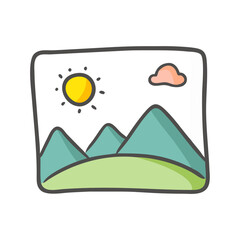 landscape photo icon, landscape photo vector illustration-simple illustration of landscape photo, perfect for landscape photo logos and icons