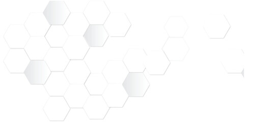Abstract white and grey seamless hexagon pattern background. Abstract hexagonal concept technology background. Vector Illustration	
