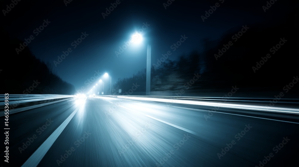 Leinwandbilder experience a thrilling journey down a neon-lit digital highway, where motion-blurred star fields str