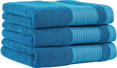 Stack of Teal Bath Towels
