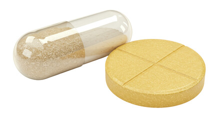 Isolated Capsule Representing Medical Pills