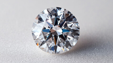 Close-up of a brilliant-cut diamond sparkling under bright light.