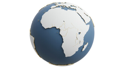 Isolated Africa Continent Globe