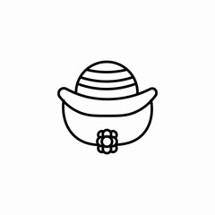 beach hat icon sign vector