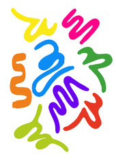 Vector Illustration of Colorful Streamers in Ribbons, Celebration and Party Decoration Symbol