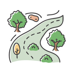 nature walk path icon, nature walk path vector illustration-simple illustration of nature walk path, perfect for nature walk path logos and icons